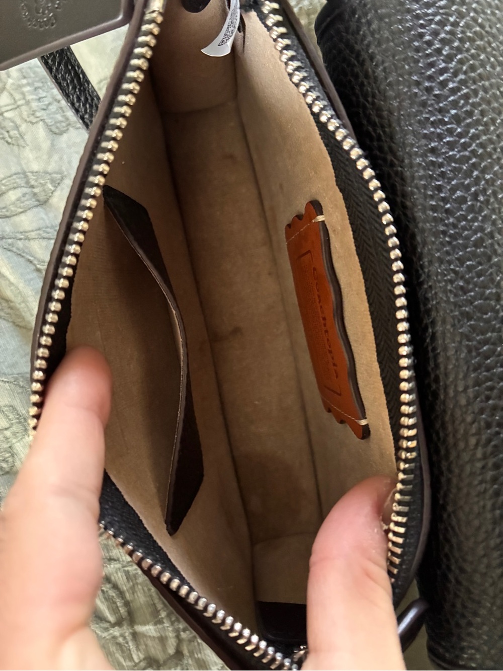 Coach Leather Wavy Double Pouch Bag - Picture 4 of 6